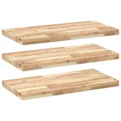 Vidaxl Viseče police 3 kosi 60x40x4 cm neobdelan masiven les akacije