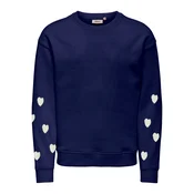 ONLY GIRLS Pulover Marisa Teddy Heart modra / bela