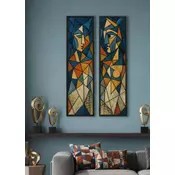 Wallity Dekorativne uramljene slike na platnu, 25x100cm, 2 komada, Šarene