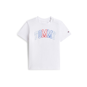 TOMMY HILFIGER Majica modra/golobje modra/rdeča/bela