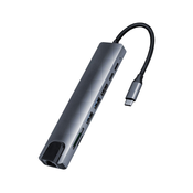 Adapter-konvertor TIP C na HDMI+2xUSB 3.0+TF/SD+2xTIP C+RJ45