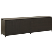 Vrtna kutija za pohranu od poliratana 200 x 50 x 60 cm smeda