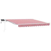 Skrovita tenda Crvena i bijela 350 x 250 cm Tkanina i celik