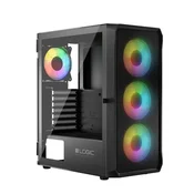 slomart Logic PORTOS ARGB MINIDI PC ohišje Midi Tower črno, USB 3.0