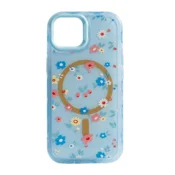Maska Mag Case Floral Series za iPhone 15 plava