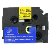 Kompatibilen trak (cev) za Brother HSe-611/HS-611/PT/P-Touch 5,8mm, termoskrčljiv (heat shrink tube) - črn izpis/rumen trak (cev)