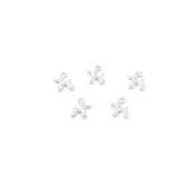 Kovinski obesek mini pes 8x10 mm - bel (5 kosov)