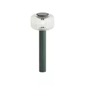 Moderna zunanja talna svetilka zelena z rebrastim steklom, vklj. LED solarna IP65 - Ribble Mushroom