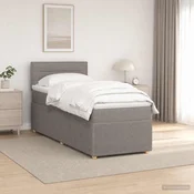 Postelja boxspring z vzmetnico Taupe 90 x 200 cm Blago