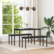 vidaXL klop Črna Orehovina 110 x 35 x 45 cm Konstruiran les