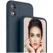shumee Ovitek za Motorola Moto E13, silikonski ovitek, mat temno moder + 9H steklo