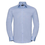 Mens Long Sleeve Herringbone Shirt Russell
