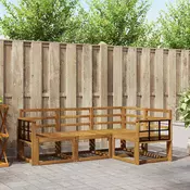 Set vanjskih sofa 4 pcs Prirodna Cvrsto drvo akacije