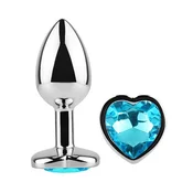 Diamond Heart Butt Plug Small Blue
