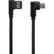 mobilNET podatkovni kabel MicroUSB črn tekstil 1M (upognjen) 2.2A (bulk)
