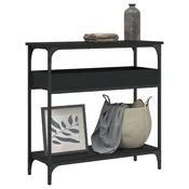 Konzolni stol s policama crni 75x29x75 cm od konstruiranog drva