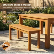 Costway Dvosedežna vrtna klop z lesenim stranskim mizico 120x305x47 cm