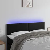 Vidaxl vidaXL LED vzglavje postelje črno 144x5x78/88 cm umetno usnje