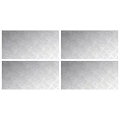 Vidaxl Stopnice Pravokotna 4 szt. srebrna 80 x 40 cm Aluminij
