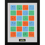 Uokvirjena slika ABYstyle Pokémon First Partner Grid - 30,5 × 40,6 cm