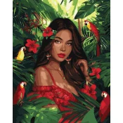 Ideyka Slikanje po številkah - Tropska princesa art_selena_ua 40 x 50 cm
