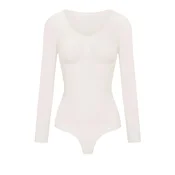 cfab Oblikovanje postave Bodysuit Sculpting Shapewear Longsleeve mit String pesek