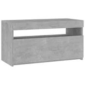 TV ormaric s LED svjetlima siva boja betona 75 x 35 x 40 cm