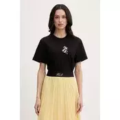 Karl Lagerfeld Majica IKON  črna / bela