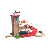 2Kids Toys - Lesena garaža z vlakom