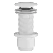 Odtok za umivalnik 5/4, click-clack, velik čep, 10-80 mm, ABS/matno bela - Bela mat barva - Sapho - 24 - Plastika - 5/4 - 14