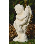 Casa Padrino Art Nouveau gargoyle sculpture boy with fish sand H. 48 cm - Elegant gargoyle stone figure - Baroque & Art Nouveau Garden Decoration Accessories
