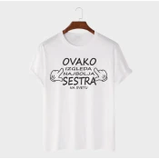 MAFIMI Ženska majica Ovako izgleda najbolja sestra, Bela
