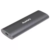 Maiwo externo kucište USB-C/USB(A) na M.2 NVMe/SATA Dual Protocol, alu K1689