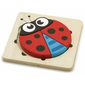 HMStudio BABU Lesena sestavljanka Ladybug 4 kosi