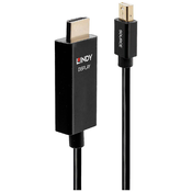 LINDY LINDY priključni kabel mini DisplayPort vtič\, HDMI-A vtič 3.00 m črna 40923 DisplayPort kabel, (20420927)
