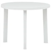 shumee vidaXL Vrtna miza bela 89 cm plastika