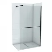 Walk-in COPEN MONTE PLUS 90x200cm crni mat ram 8mm staklo i držac peškira