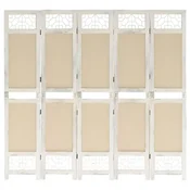Vidaxl Paravan 5-delni krem 175x165 cm blago