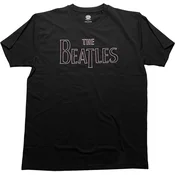 The Beatles Majica Drop T Embroidered Unisex Black XL