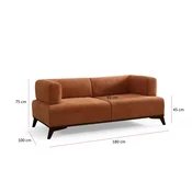 ATELIER DEL SOFA 2-Seat Sofa Hera Orange Black