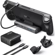 slomart JSAUX 6-v-1 priklopna postaja za ROG Ally X/Steam Deck/Legion Go: 4K@120Hz, 100W polnjenje, HDMI, Ethernet, USB 3.0 - HB0603