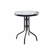 Happy Green Kovinska miza s steklenim vrhom 60 cm, črna