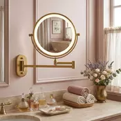 Stensko ogledalo LED Glow Old Gold