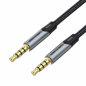 Vention avdio kabel trrs 3,5 mm moški do moški aux kabel 1 m vention baqhf siva