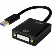 LogiLink USB/VGA adapter [1x USB 3.0 vtič A-1x DVI-vtičnica 24+5pol.] črna LogiLink
