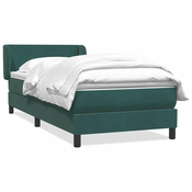 vidaXL vidaXL Box spring postelja z vzmetnico temno zelena 80x220 cm žamet, (22011595)