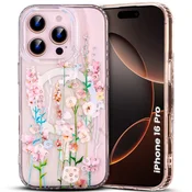 GS Ovitek za iPhone 16 Pro, Laser Flower, za MagSafe, Campanula