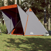 Vidaxl vidaXL Družinski šotor tipi za 6 oseb, sivo-oranžen, vodoodporen