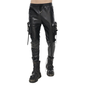 Moške hlače DEVIL FASHION - Draven Dream Punk Studded Leather Cargo - PT184