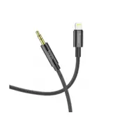 Hoco AUX kabel UPA19 iz Lightning na 3.5 mm (1m) črn